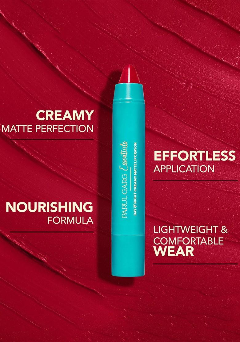 Parul Garg Creamy Matte Lip Crayon Rich Pigment Show Stopper Classic Ruby Red