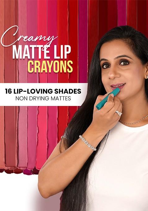 Parul Garg Creamy Matte Lip Crayon Rich Pigment Show Stopper Classic Ruby Red