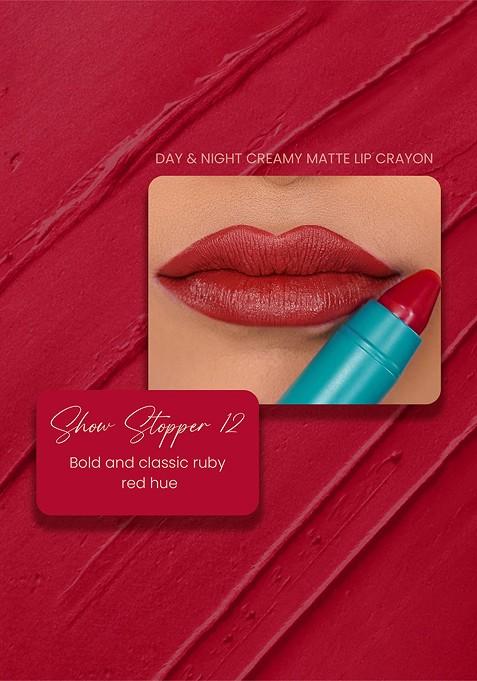 Parul Garg Creamy Matte Lip Crayon Rich Pigment Show Stopper Classic Ruby Red