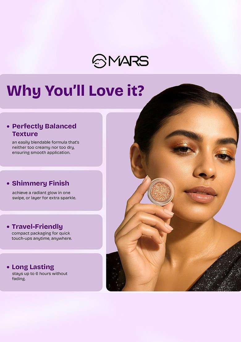 Mars Starlit Pot Shimmer Duo Chrome Eyeshadow Shade 06 - Indya