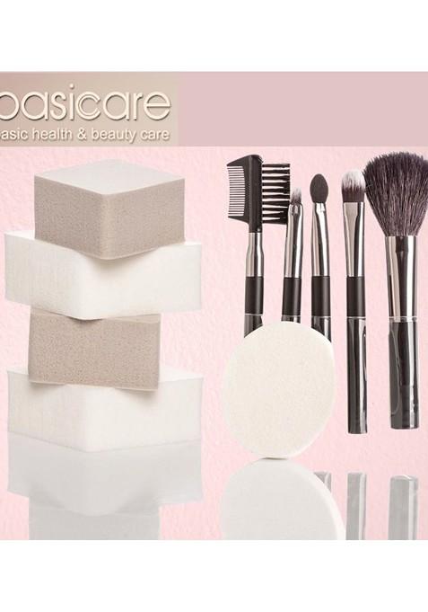 Basicare Set Of 5 Makeup Brushes With Diamond Foundation Sponge