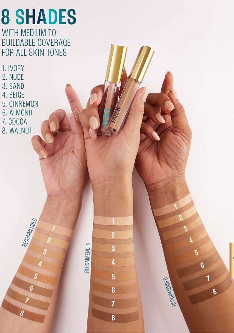 Lakme 9To5 Hya Matte Liquid Concealer With Hyaluronic Acid Rosehip Oil 2Ml Beige - Indya