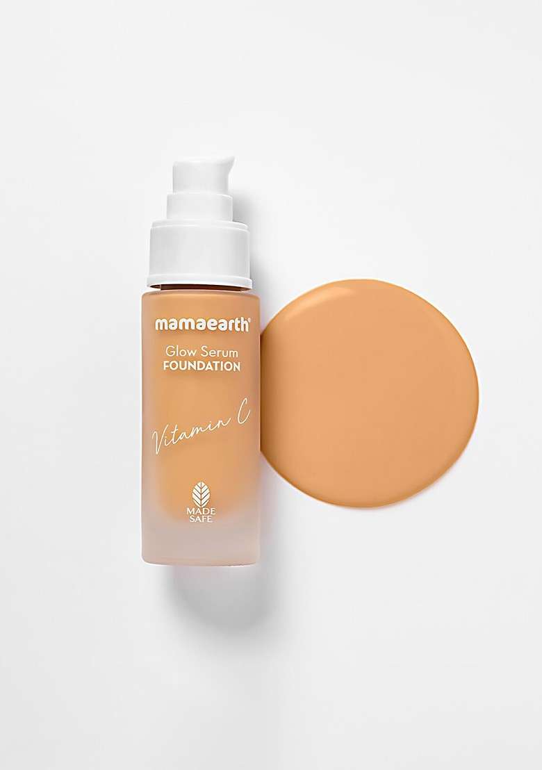 Mamaearth Glow Serum Foundation With Vitamin C Turmeric 30 Ml Sand 04 - Indya