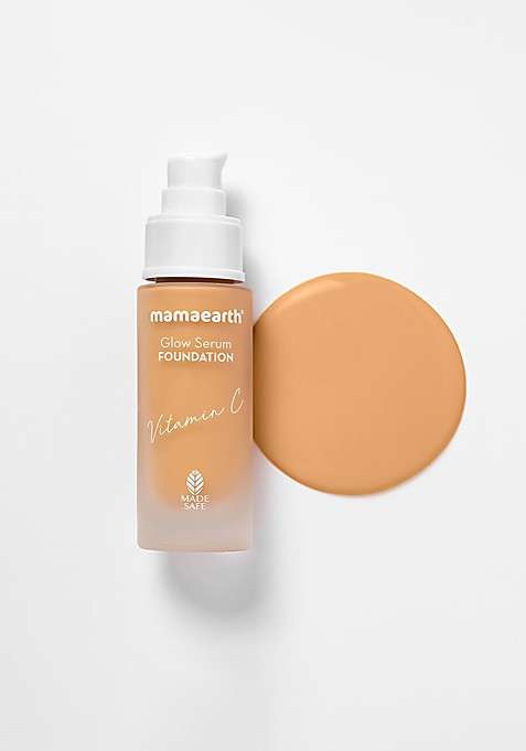 Mamaearth Glow Serum Foundation With Vitamin C Turmeric 30 Ml Sand 04