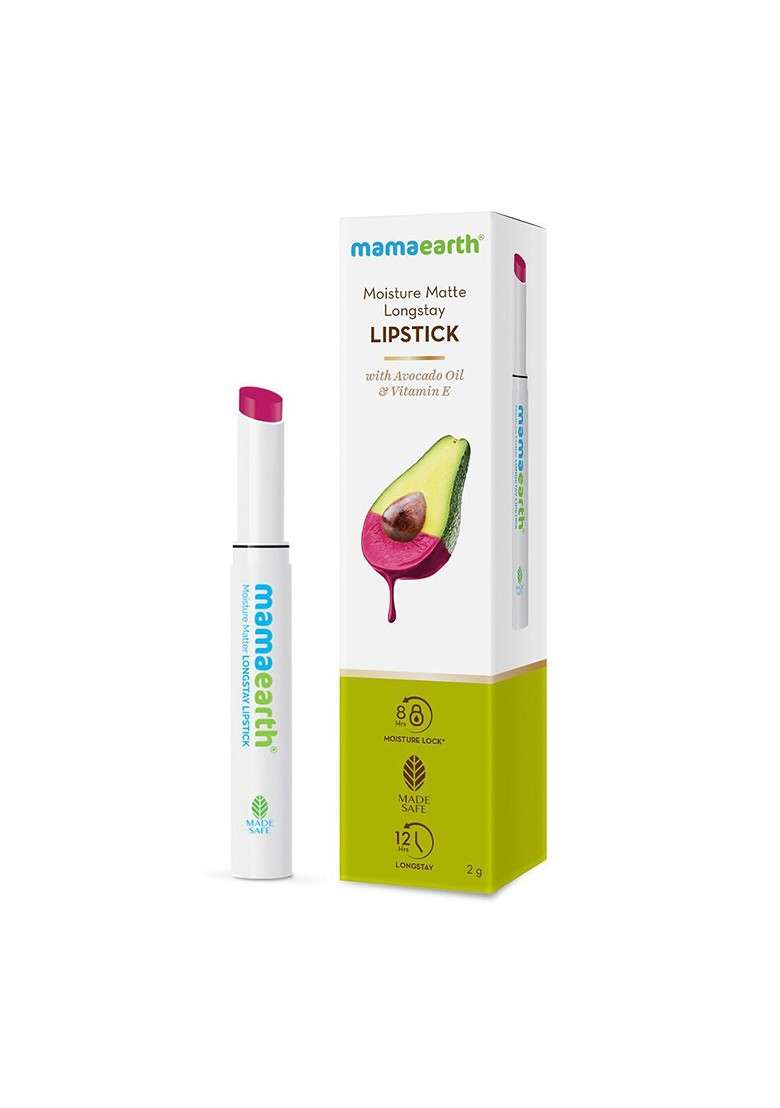 Mamaearth Moisture Matte 12Hr Longstay Lipstick With Avocado Berrylicious Magenta 12 - Indya