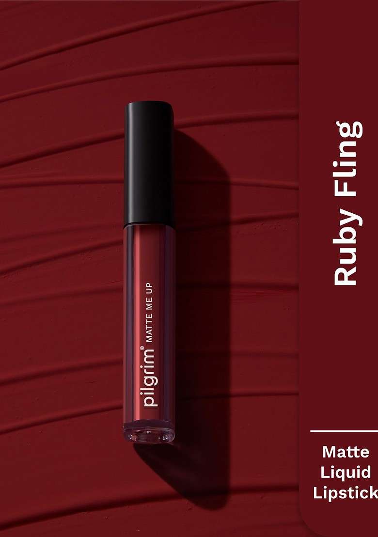 Pilgrim Matte Me Up Liquid Long Lasting Non Drying Lipstick 3 Ml Ruby Fling 19 - Indya