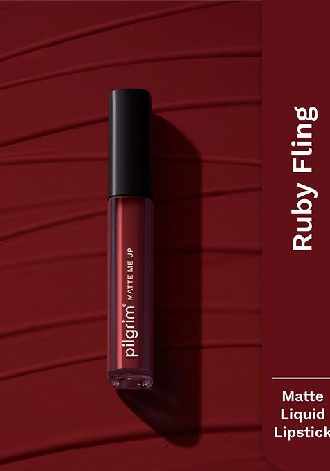 Pilgrim Matte Me Up Liquid Long Lasting Non Drying Lipstick 3 Ml Ruby Fling 19