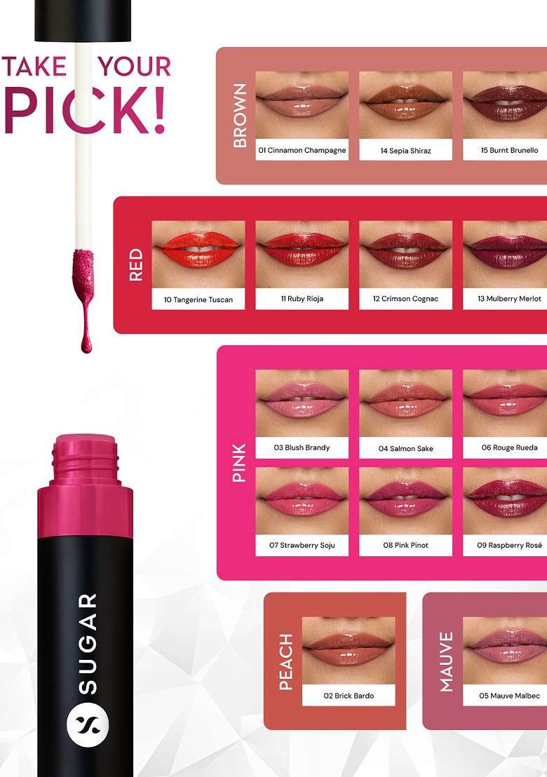 Sugar Partner In Shine Transferproof Lip Gloss With Vitamin E 3Ml 02 Brick Bardo - Indya