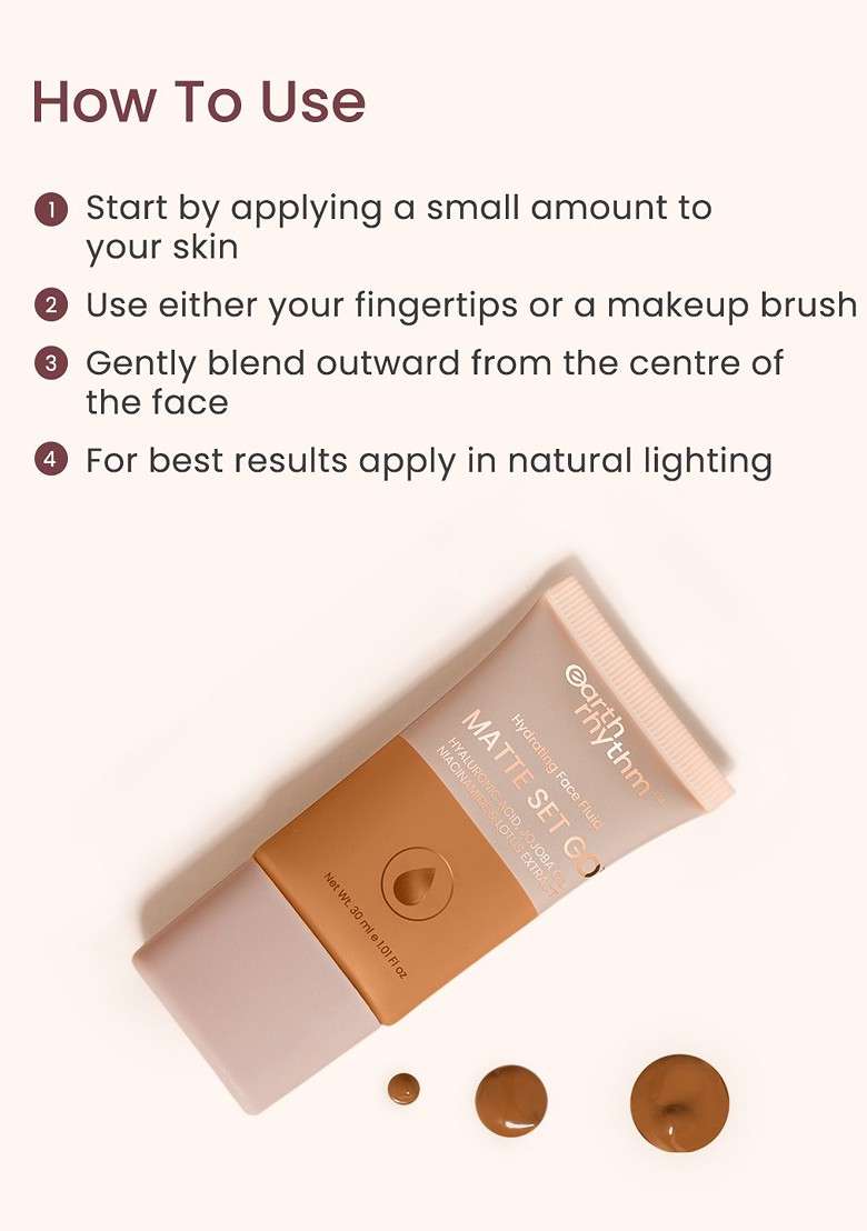 Earth Rhythm Matte Set Go Hydrating Face Fluid Spf 30 Foundation 30Ml Ex Presso - Indya