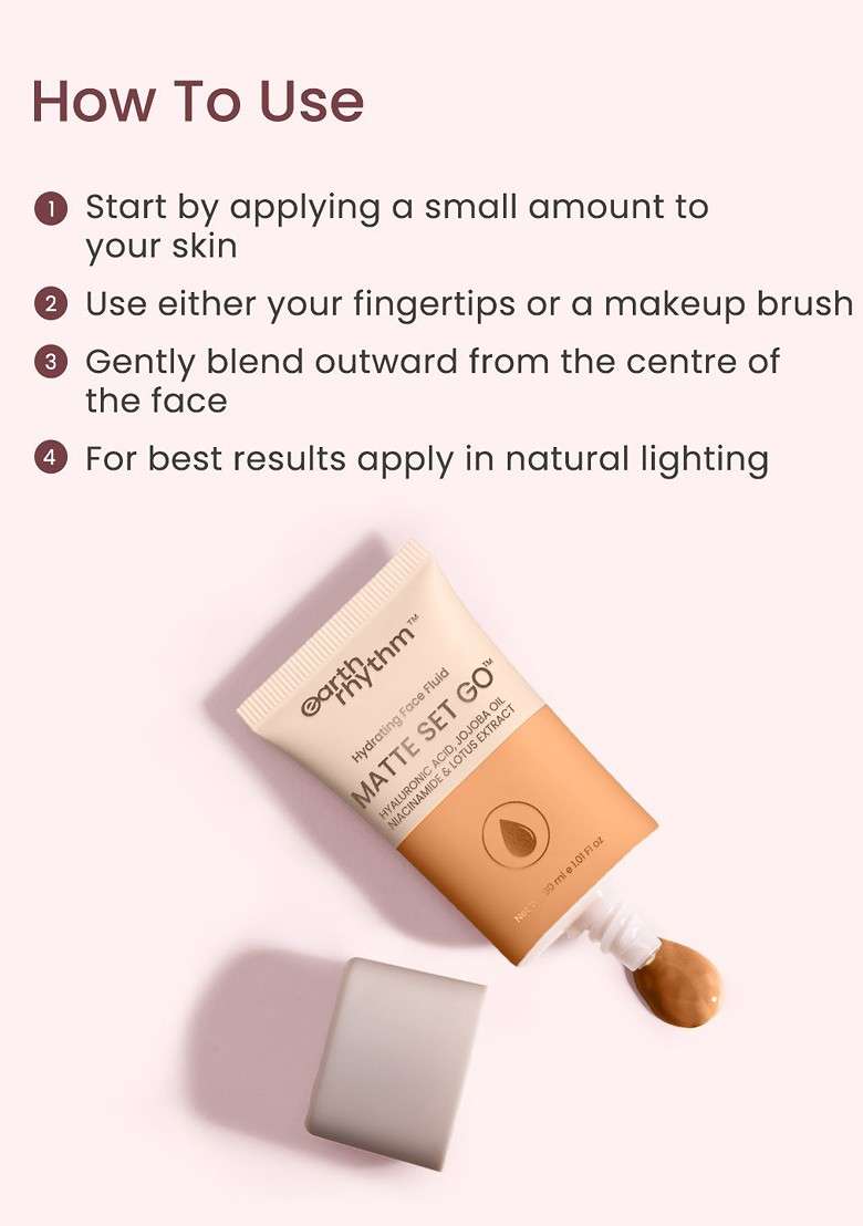 Earth Rhythm Matte Set Go Hydrating Face Fluid Spf 30 Foundation 30Ml Toasty Taut - Indya