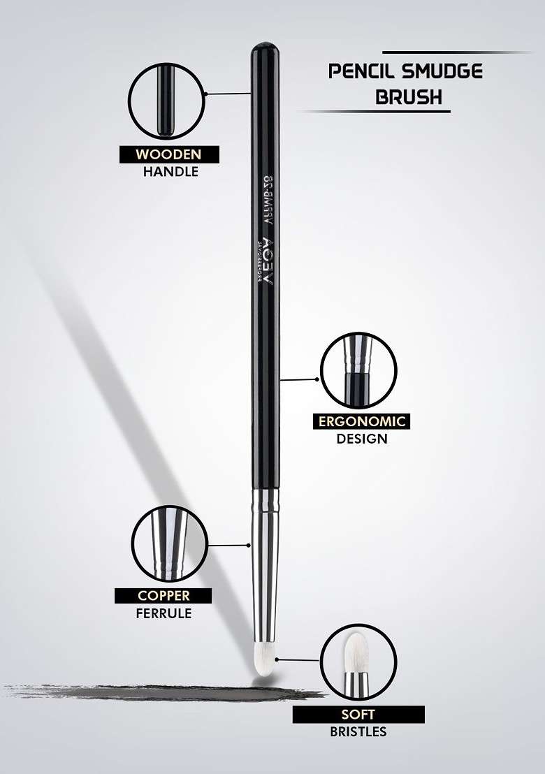 Vega Professional Vppmb 28 Soft Bristles Pencil Smudge Makeup Brush Black - Indya