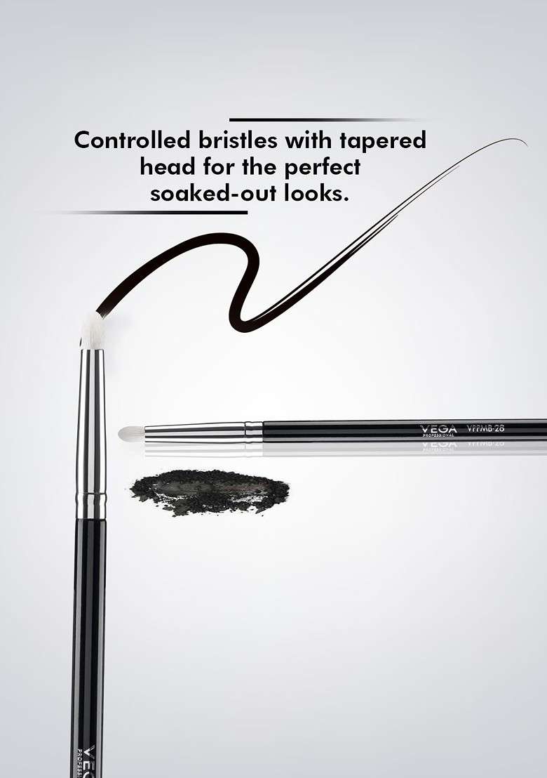 Vega Professional Vppmb 28 Soft Bristles Pencil Smudge Makeup Brush Black - Indya
