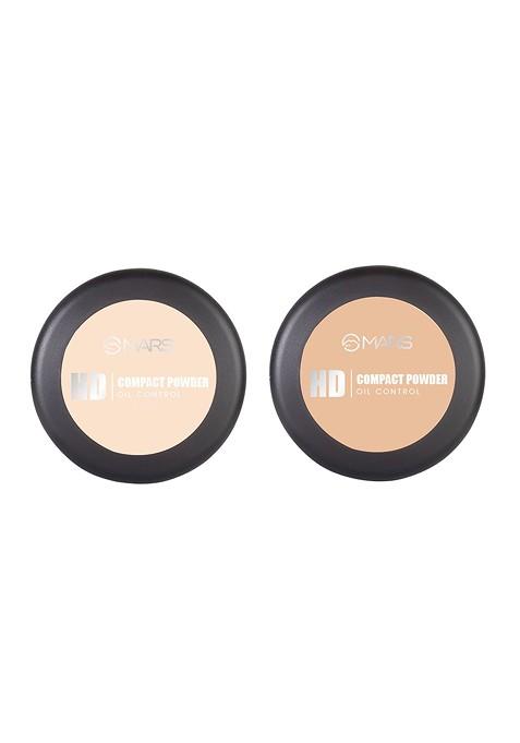 Mars Set Of 2 Ultra Fine Matte Hd Oil Control Compact Powdes 8 Gm Vanila 02 Nutmeg 05