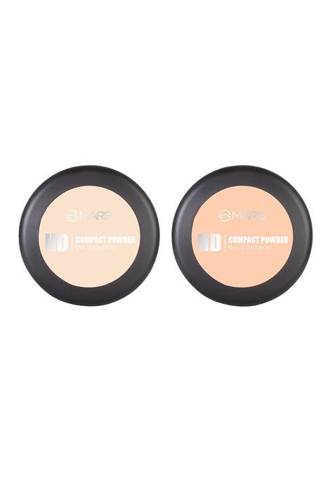 Mars Set Of 2 Ultra Fine Matte Hd Oil Control Compact Powdes 8 Gm Vanila 06 Brown Sugar 04