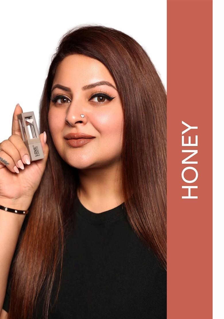 Love Earth Satin Matte Waterproof Bullet Lipstick 3 5Gm Honey