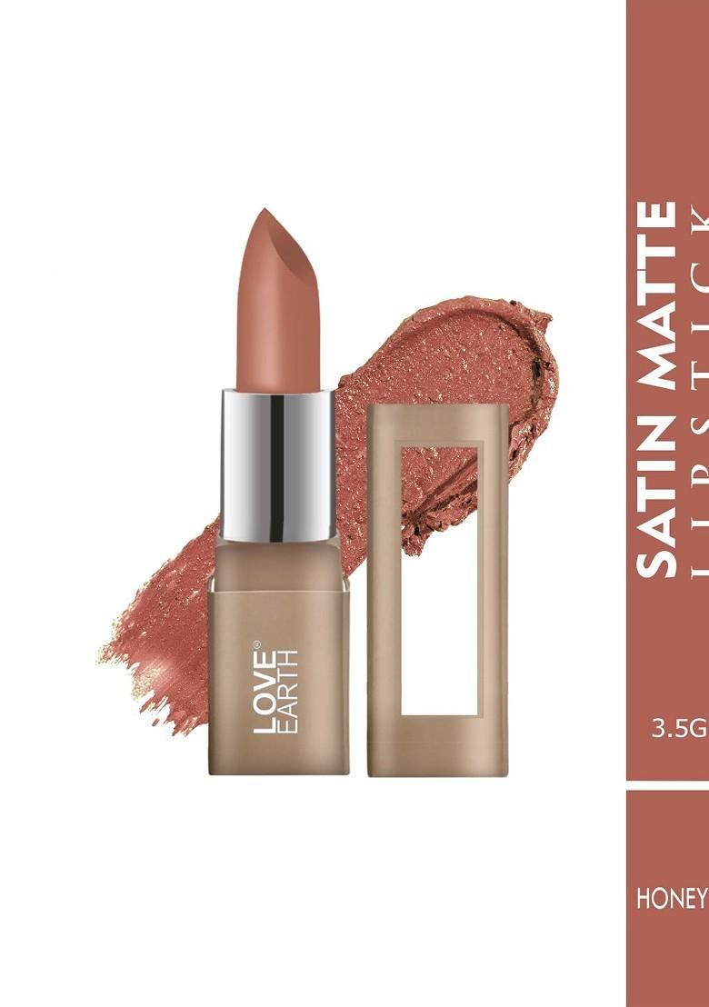 Love Earth Satin Matte Waterproof Bullet Lipstick 3 5Gm Honey