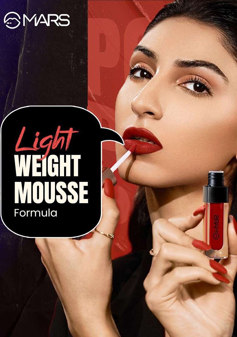 Mars Popstar Non Transfer Long Lasting Matte Liquid Lipstick 6Ml Fame 12 - Indya
