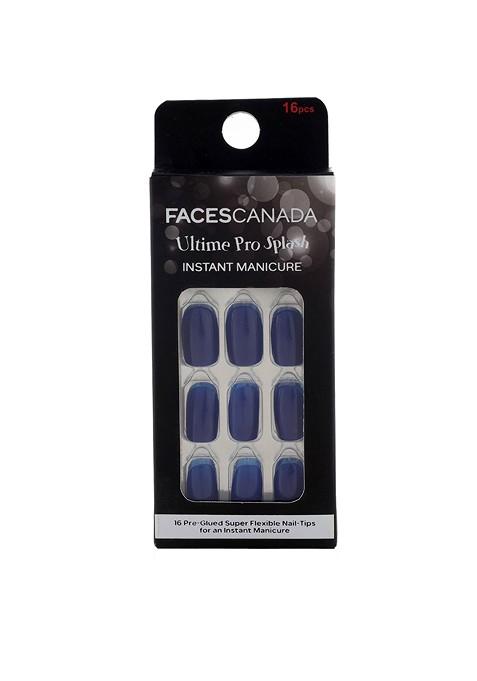Faces Canada Ultime Pro Splash Instant Manicure Press On Nail Extensions 16Pcs Midnight