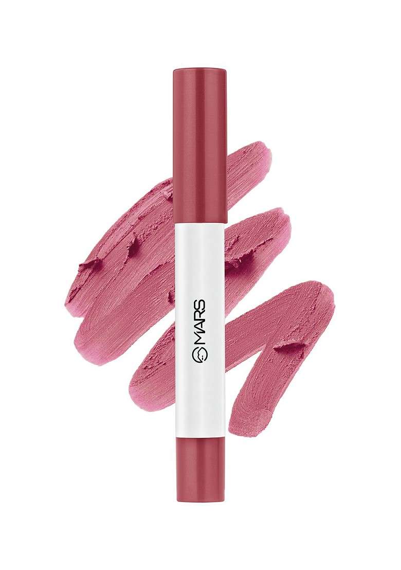 Mars Cloud Kiss Soft Matte Longlasting Lip Crayon With Corn Rice Starch Blush 03 - Indya