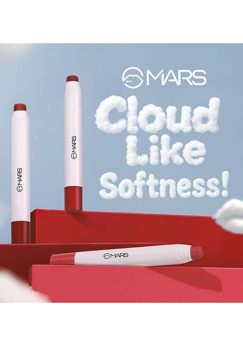 Mars Cloud Kiss Soft Matte Longlasting Lip Crayon With Corn Rice Starch Blush 03 - Indya