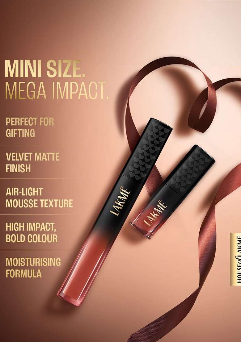Lakme Xtraordin Airy Lip Mousse Mini With Velvet Matte Finish 1 8G Mauve Mischief - Indya