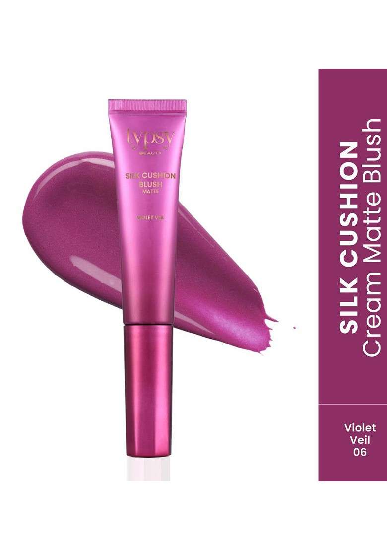 Typsy Beauty Silk Cusion Cream Matte Blush With Vitamin E 15 Ml Violet Veil 06 - Indya