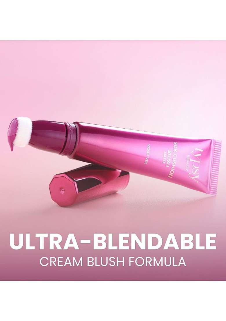 Typsy Beauty Silk Cusion Cream Matte Blush With Vitamin E 15 Ml Violet Veil 06 - Indya