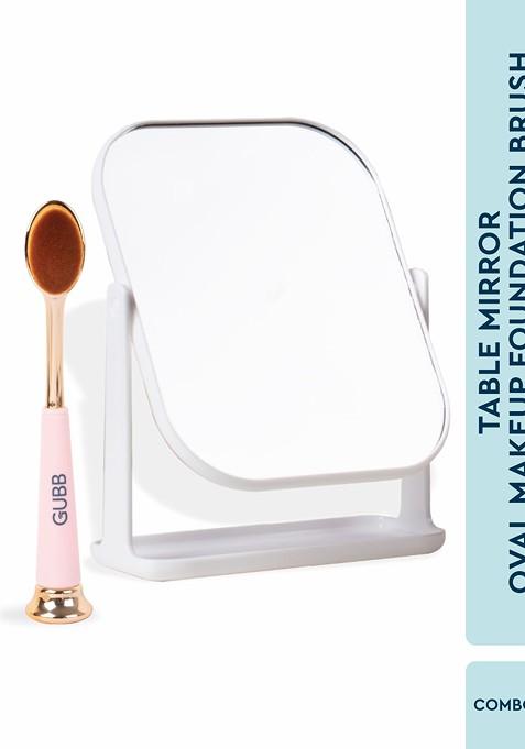 Gubb Oval Foundation Brush Rectangle Table Mirror