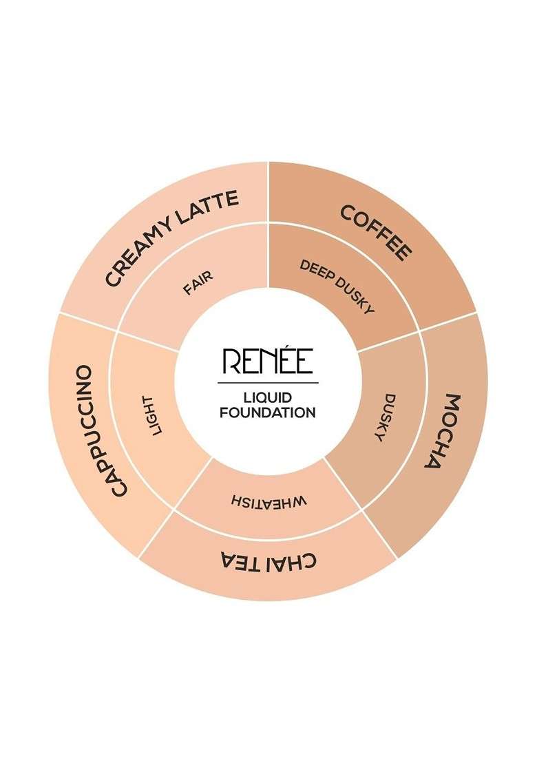 Renee Face Base Liquid Foundation Cappuccino 23Ml - Indya