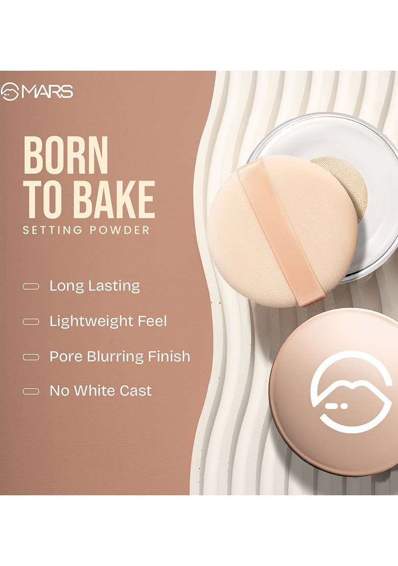 Mars Born To Bake Setting Powder With Oil Control Matte Finish 8G Honey Glaze - Indya