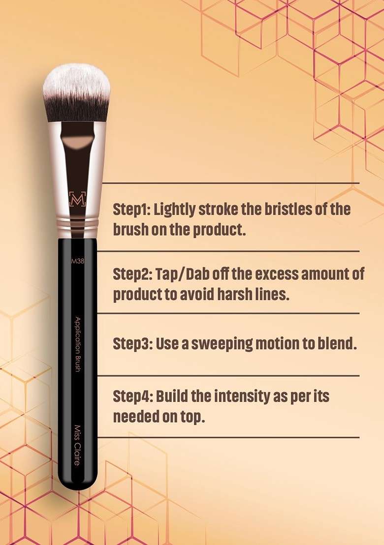 Miss Claire Application Brush M38 Black Rose Gold Toned - Indya