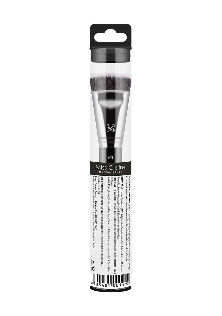 Miss Claire Chrome Contour Brush M2 Black Silver Toned - Indya
