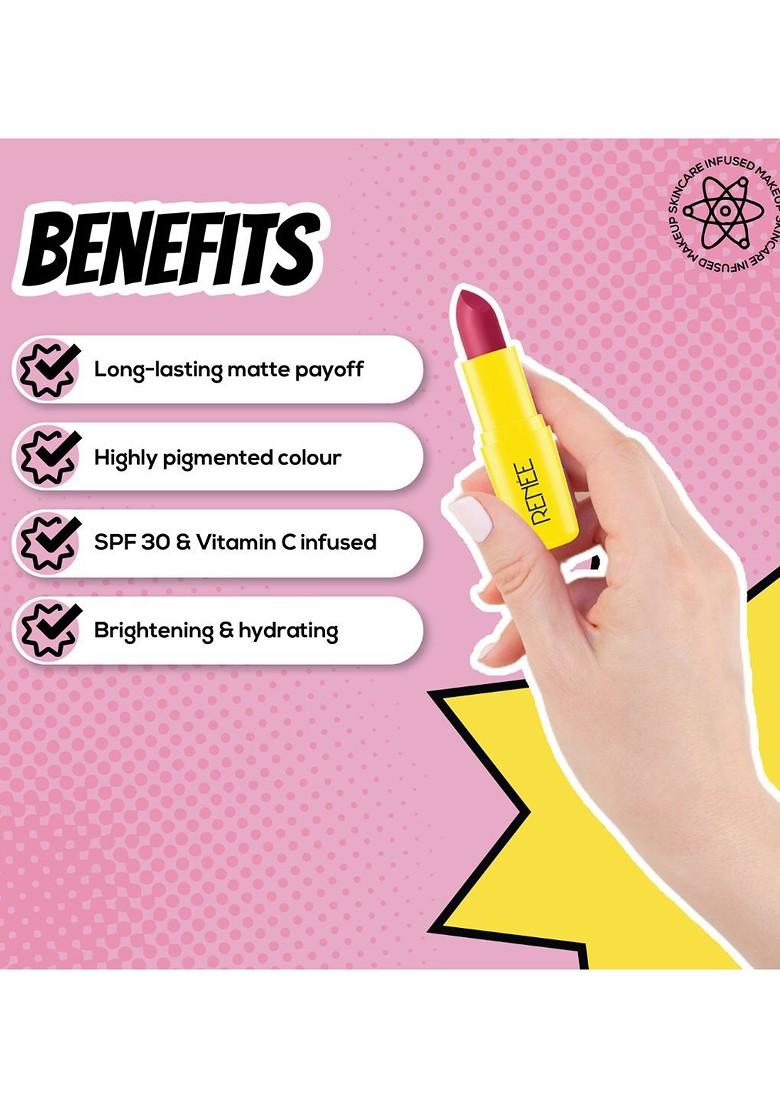 Renee Everyday Matte Lipstick With Vitamin C Hyaluronic Acid 3 G Brownie 06