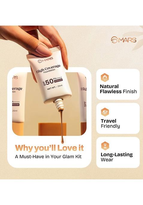 Mars High Coverage Spf50 Pa Liquid Foundation 25Ml Honey Tan 06