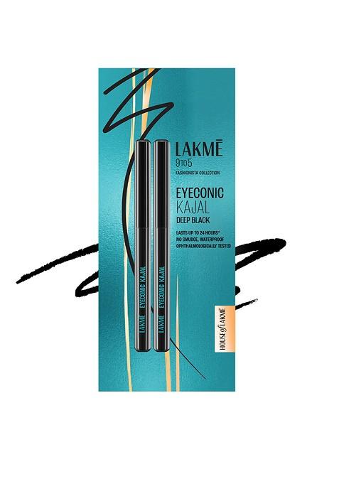 Lakme 9To5 Set Of 2 Eyeconic Kajal Matte Finish Lasts Upto 24Hrs 0 35G Each Deep Black