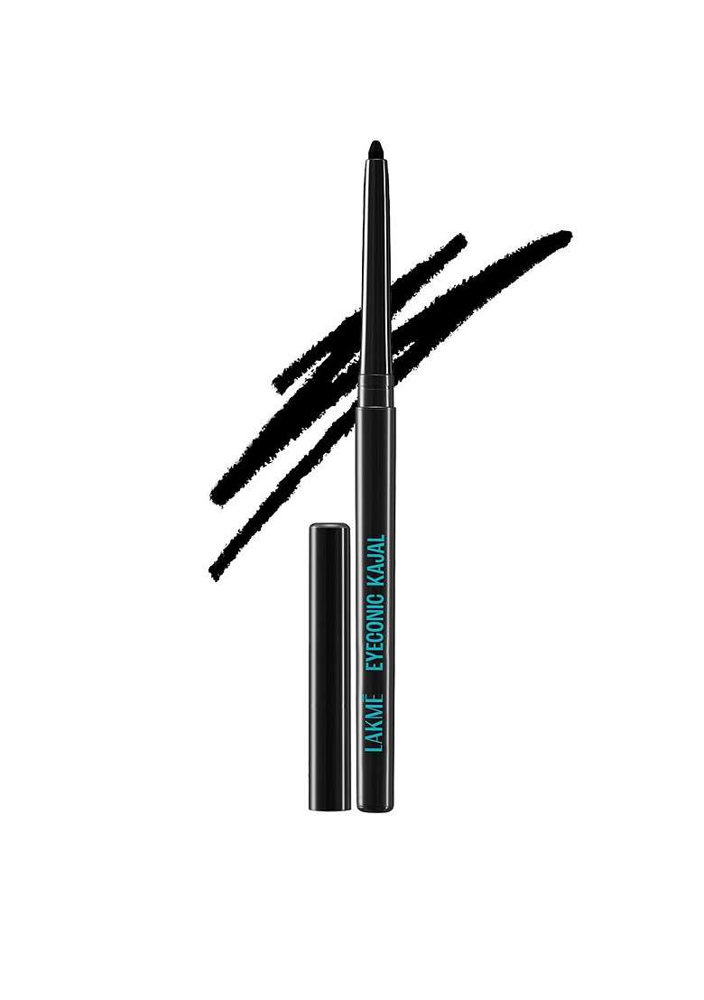 Lakme Eyeconic Kajal With Twist Up Pencil For Matte Finish Lasts 24Hr 0 35G Deep Black - Indya