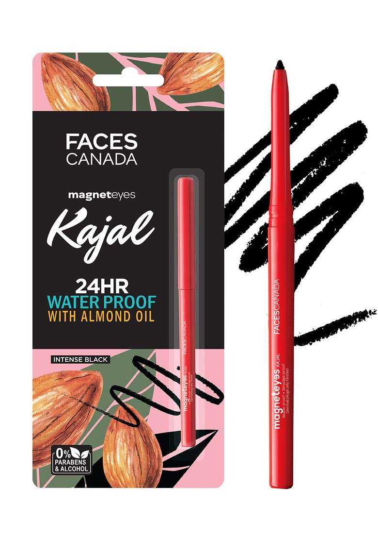 Faces Canada Magneteyes Kajal With Almond Oil Black 01 - Indya