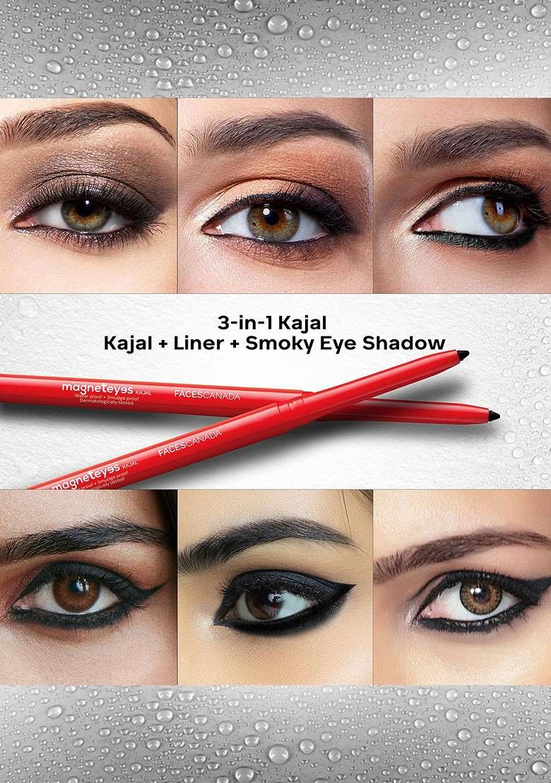 Faces Canada Magneteyes Kajal With Almond Oil Black 01 - Indya