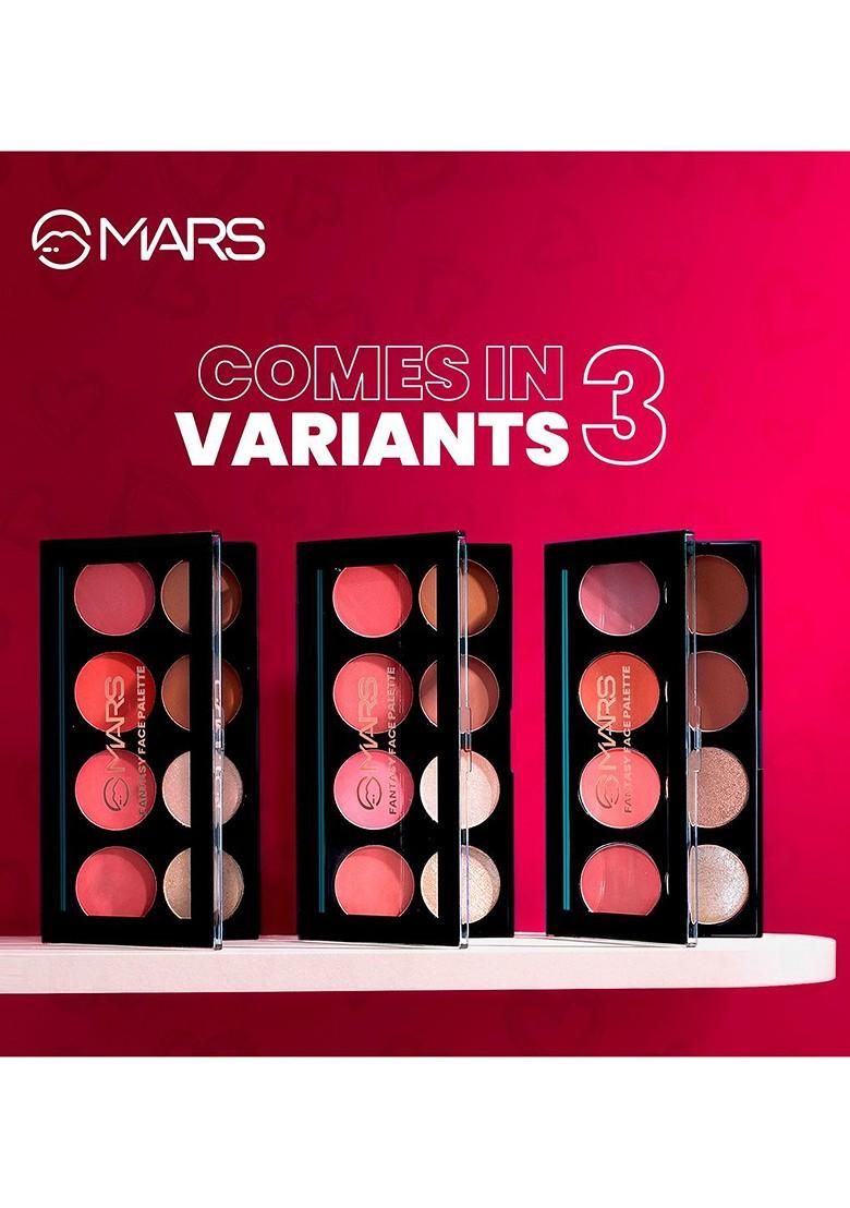 Mars Women Fantasy Highlighter Blusher Contour Intense Pigmented Face Palette
