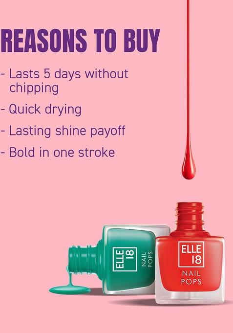 Elle 18 Nail Pops Long Lasting Polish Quick Dry Formula For Glossy Finish 5Ml 41