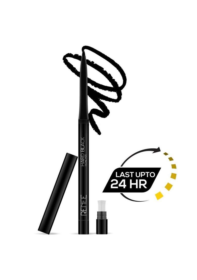 Renee Hard Black Waterproof Smudgeproof Kajal Pen With Sharpener 0 35G - Indya