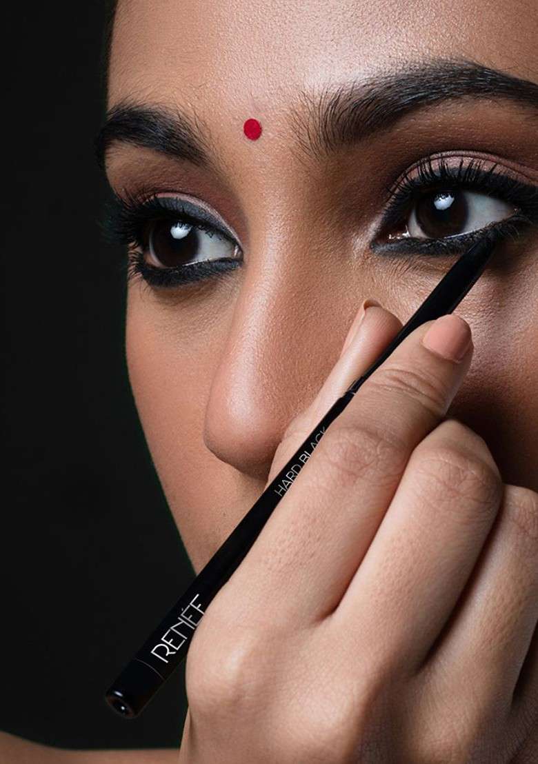 Renee Hard Black Waterproof Smudgeproof Kajal Pen With Sharpener 0 35G - Indya