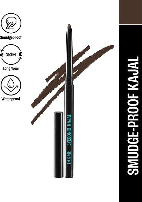 Lakme Eyeconic Kajal With Twist Up Pencil For Matte Finish Lasts 24Hr 0 35G Classic Brown
