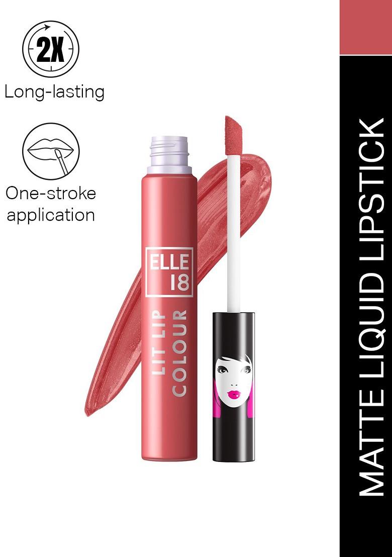 Elle 18 Lit Lip Matte Finish Long Lasting Smudgeproof Colour 5 6Ml Flattering Nude