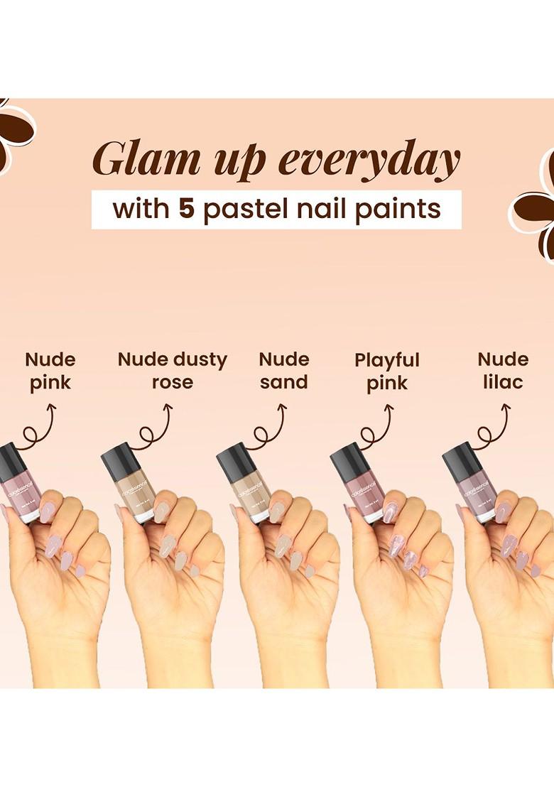 Coloressence Set Of 5 Naturally Yours Quick Dry Nail Paint With Remover 6 Ml Each