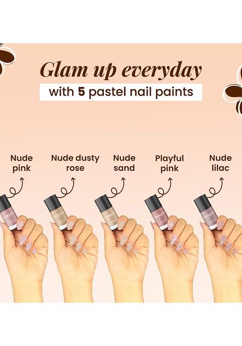 Coloressence Set Of 5 Naturally Yours Quick Dry Nail Paint With Remover 6 Ml Each