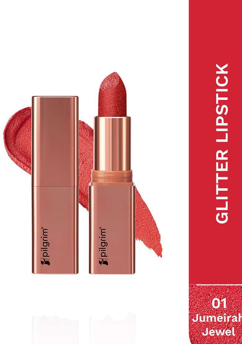 Pilgrim Dubai Bling 3 D Glitter Matte Finish Lipstick 4 5 G Jumeirah Jewel 01 - Indya