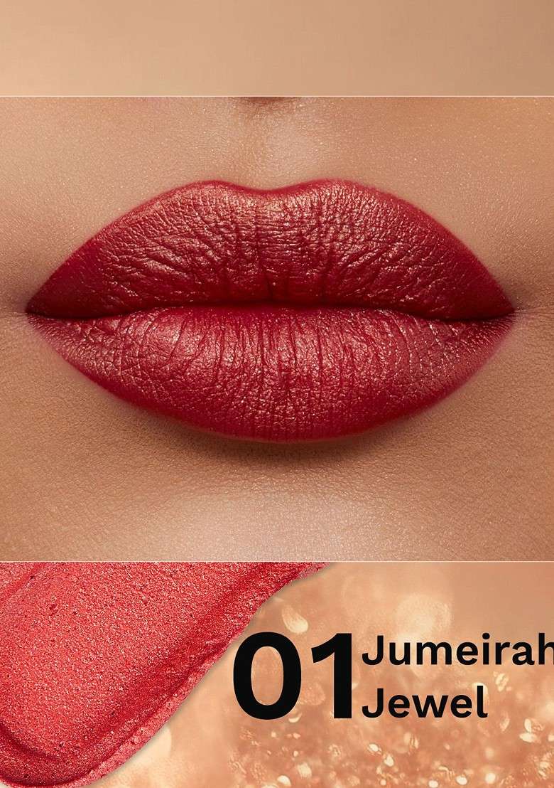 Pilgrim Dubai Bling 3 D Glitter Matte Finish Lipstick 4 5 G Jumeirah Jewel 01 - Indya