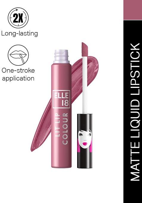 Elle 18 Lit Lip Matte Finish Long Lasting Smudgeproof Colour 5 6Ml Lilac Galaxy