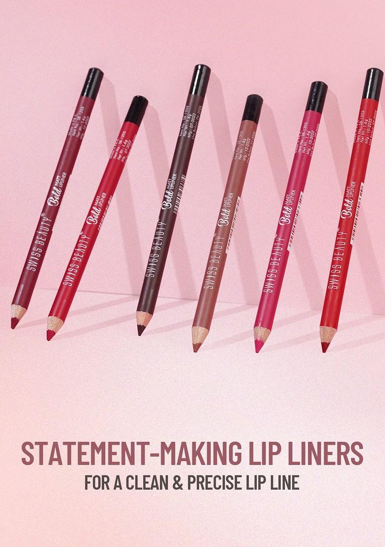 Swiss Beauty Bold Matt Long Lasting Matte Finish Lip Liner Pencil Purple 11